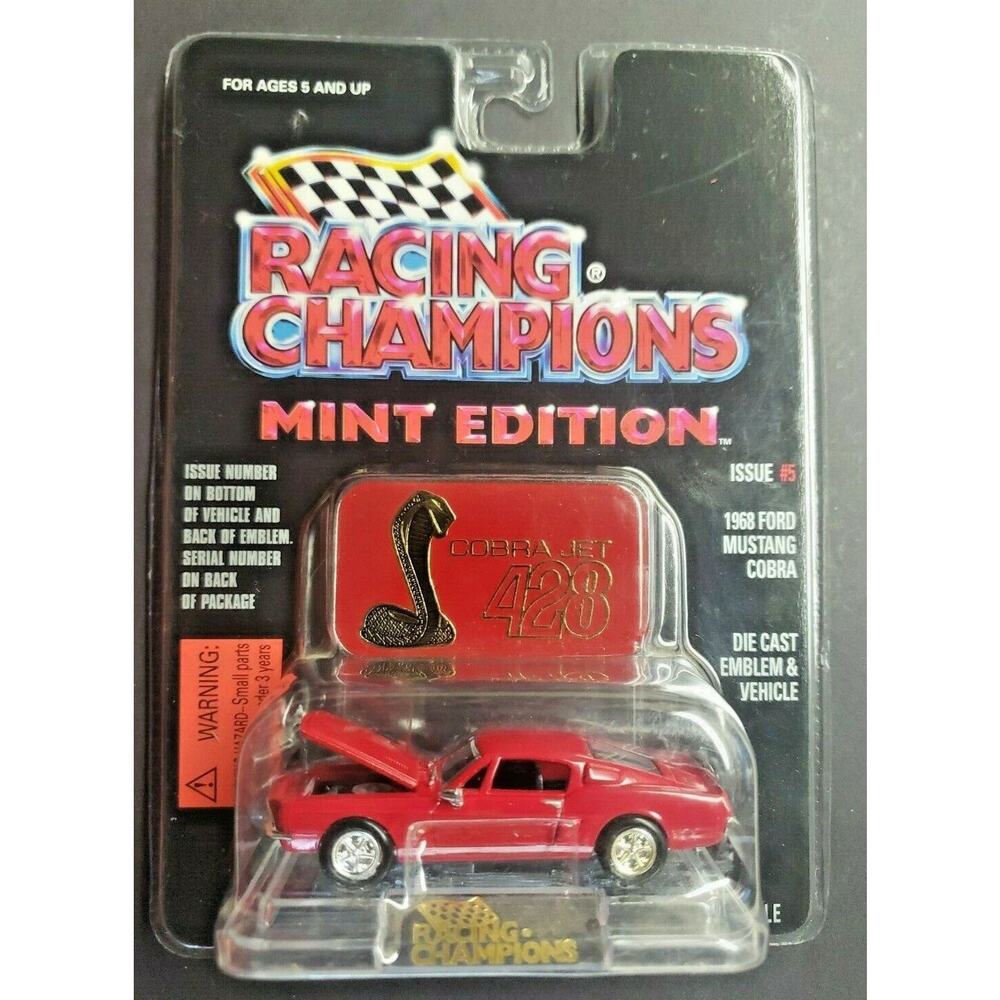 1996 Racing Champions Mint-1968 Ford Mustang Cobra #5 Red Cobra Jet 428 1:60 HW3